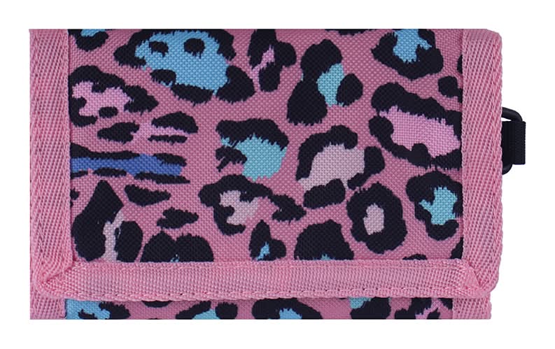 Miniso · Cartera estampada animal print, 13x9 cm, rosa