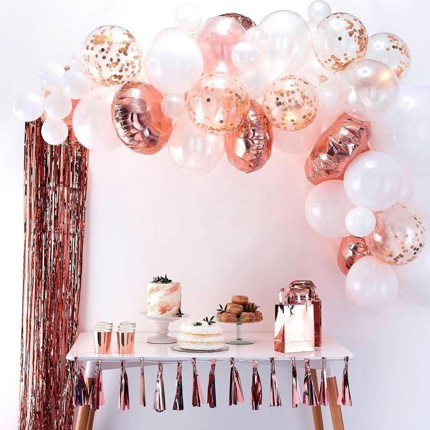 Uninflated Ginger Ray Rose Gold Latex Balloon Garland Kit