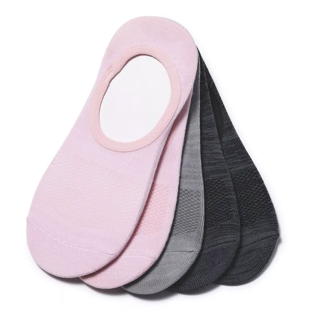 Skechers Marled Women's No Show Liners - 5 Pack (Pink/Grey/Black One Size)