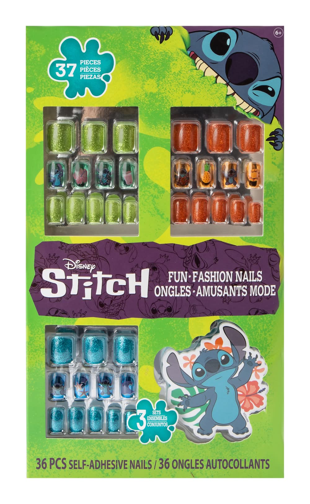 Disney Stitch Fun Fashion Nails 36-Pieces Set