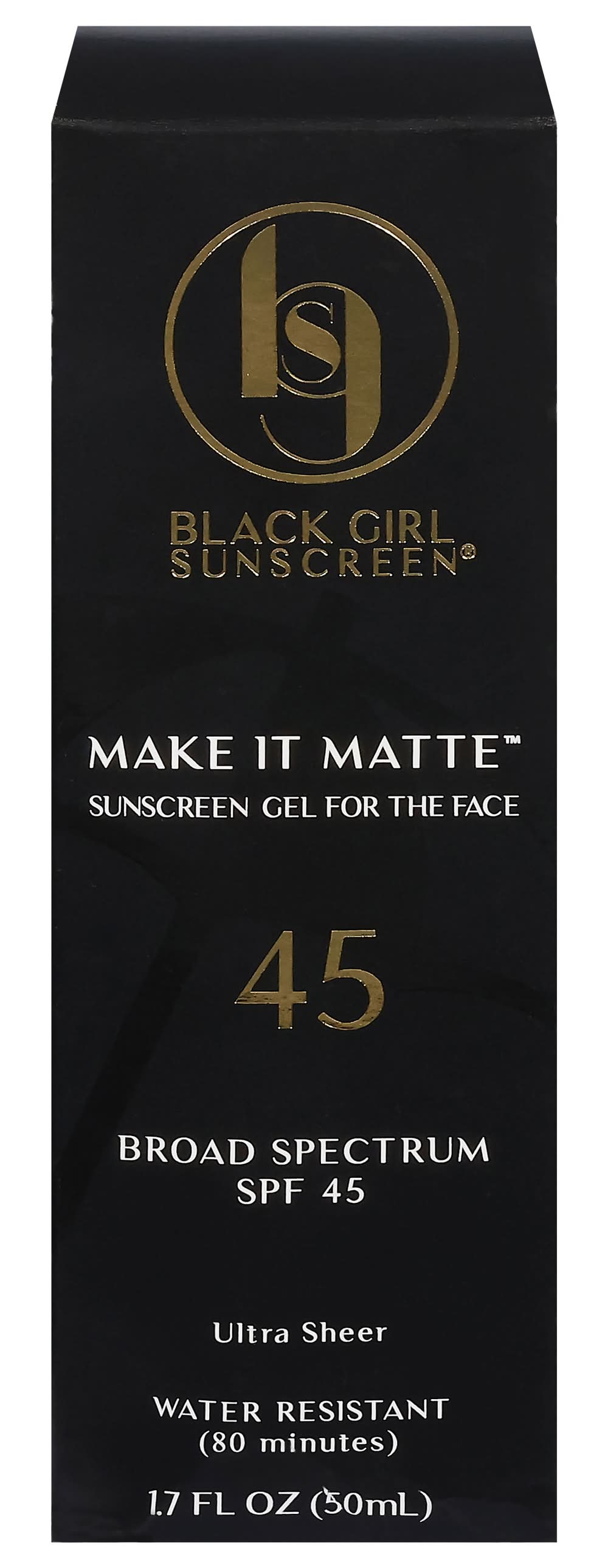 Black Girl Sunscreen Make It Matte Broad Spectrum Spf 45 Sunscreen Gel For the Face (1.7 fl oz)