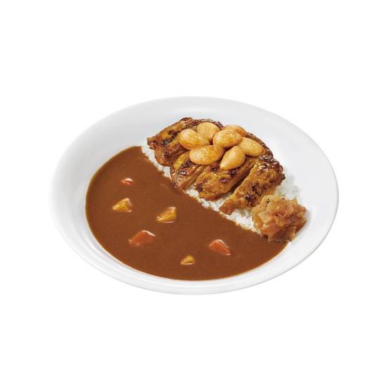 にんにくやわらかチキンカレーPork Curry Rice w/ Tender Chicken & Fried garlic