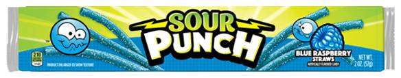 Sour Punch Blue Raspberry Straws 2oz