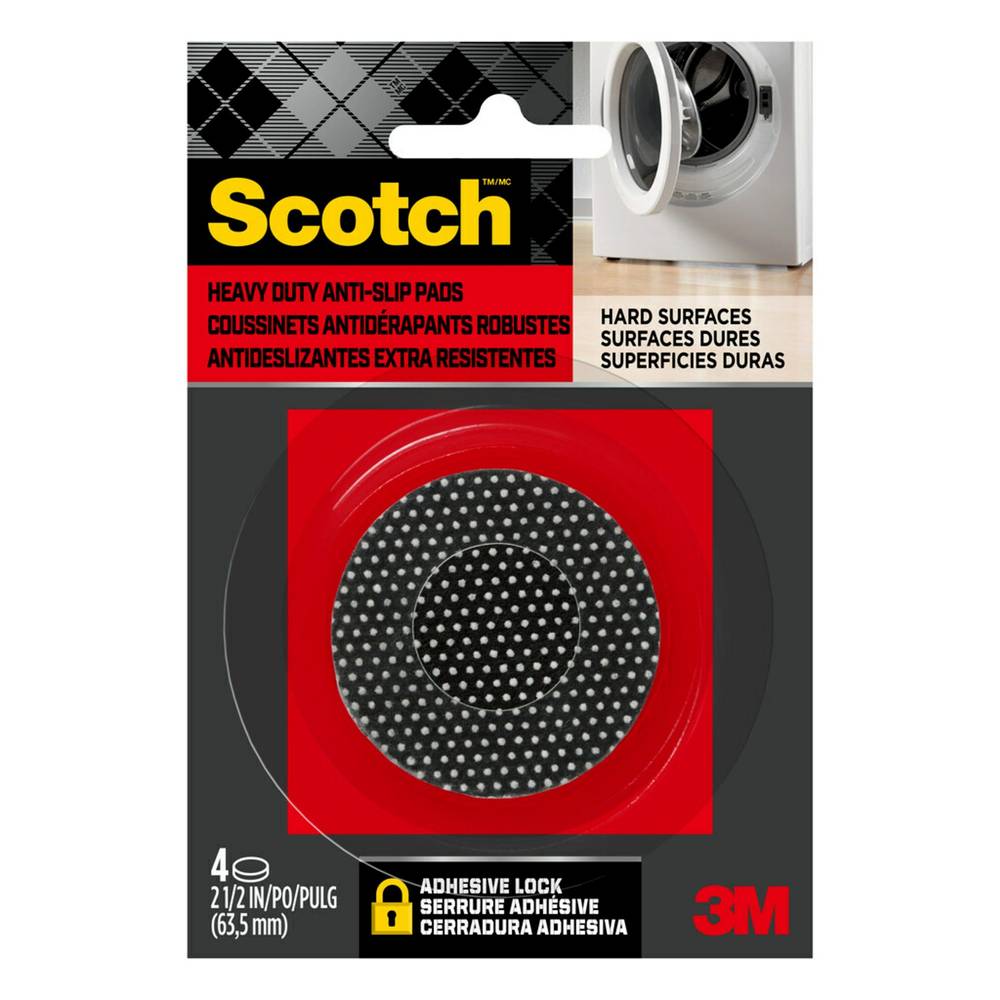 Scotch Heavy Duty Anti-Skid 4-Pack 2-1/2 In Black Plastic Gripper Pads | SP933-NA