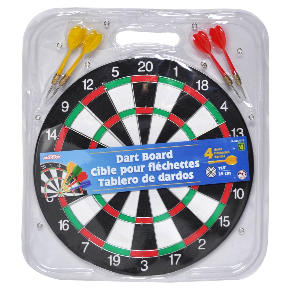 Dart Board W/4, 11.5" (4 ct)