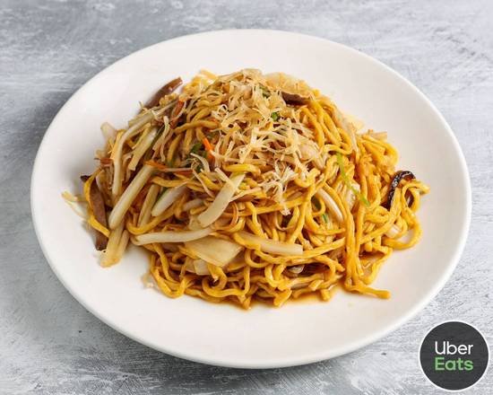 Fried Yee-Mein Noodles with Enoki Mushrooms & Dried Scallops 金菇瑤柱炆伊麵