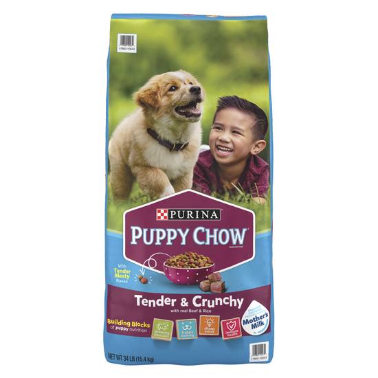 Purina Puppy Chow High Protein Dry Puppy Food Tender and Crunchy ( beef)