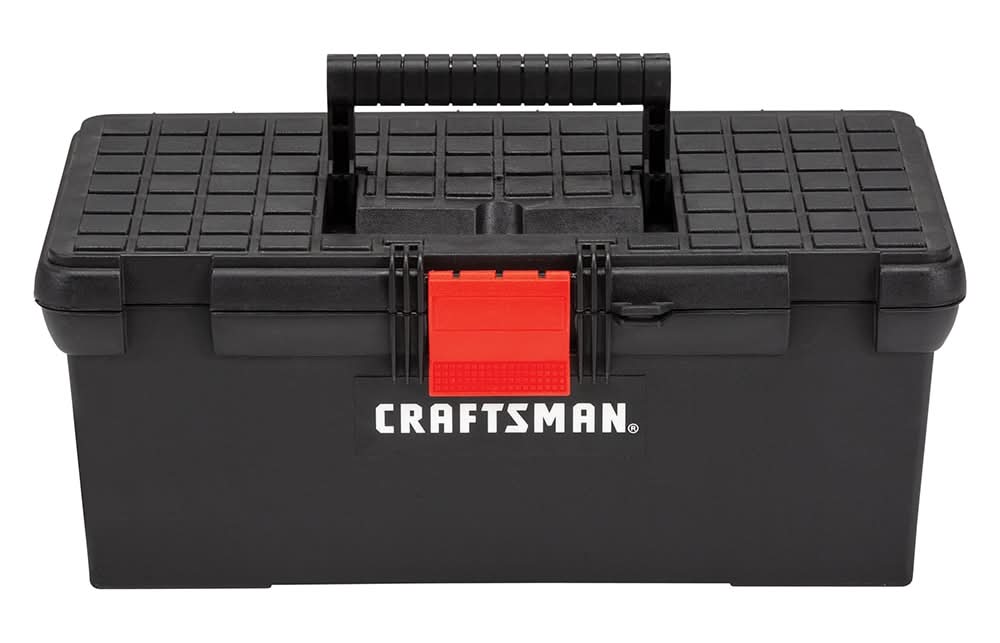 CRAFTSMAN 16-in W x 6.4-in H x 8.5-in D Red and Black Plastic Tool Box