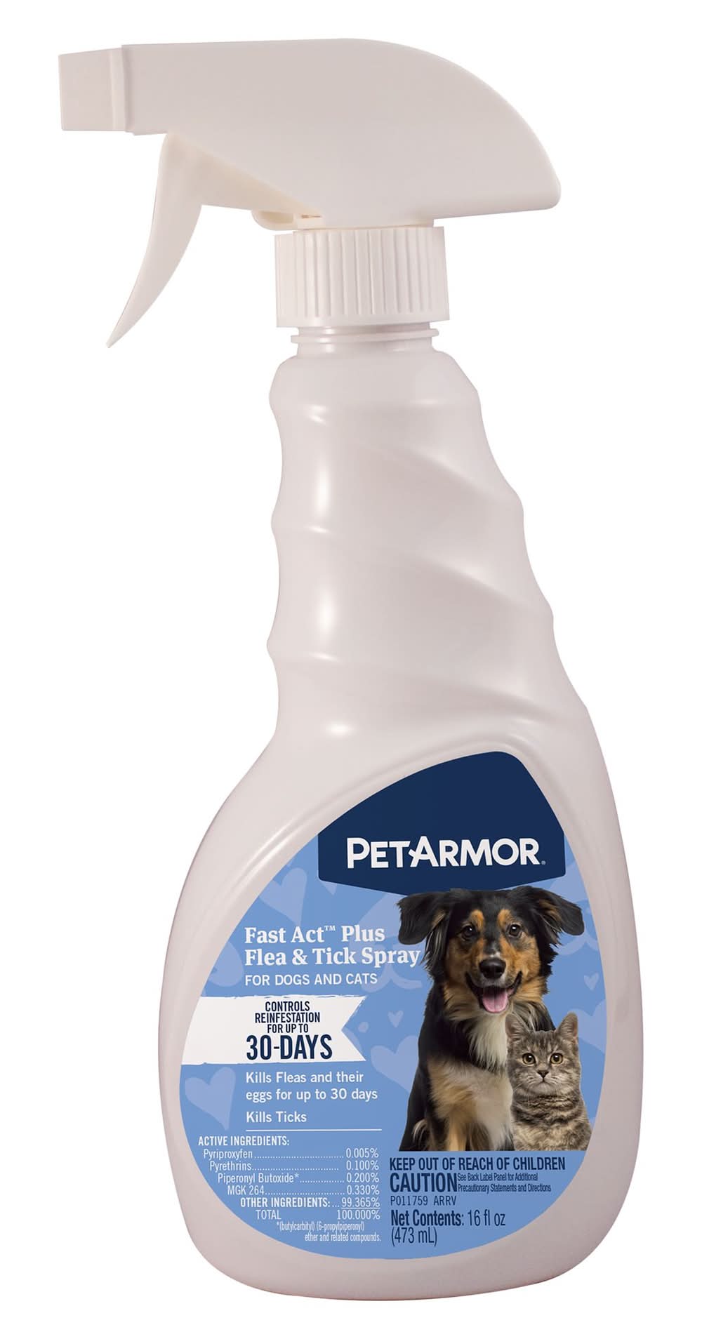 PetArmor® Fast Act Plus Flea & Tick Spray for Dogs and Cats over 12 Weeks, 16 oz (Size: 16 Fl Oz)