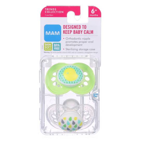 Mam Trends - Orthodontic Pacifier, 6+ Months, 2 CT