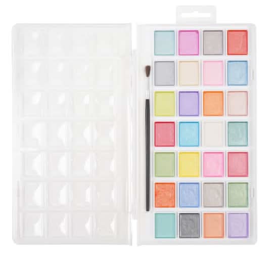 Artist's Loft 28 Color Pearlescent Watercolor Cake Set, Assorted