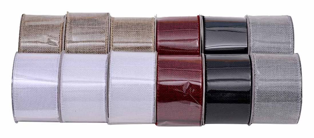 Wire Edge Burlap Ribbon - 2 In X 9 Ft Assorted