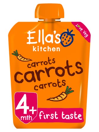 Ella's Kitchen Carrots, Organic First Tates Baby Pouch 4+ Months (70g)
