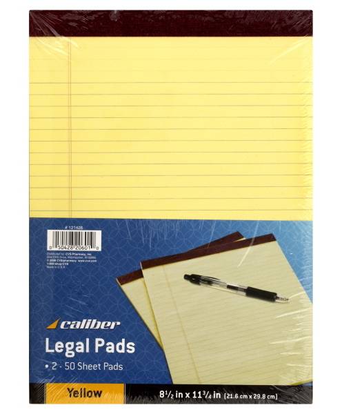 Caliber Legal Pads, Yellow (2 ct)