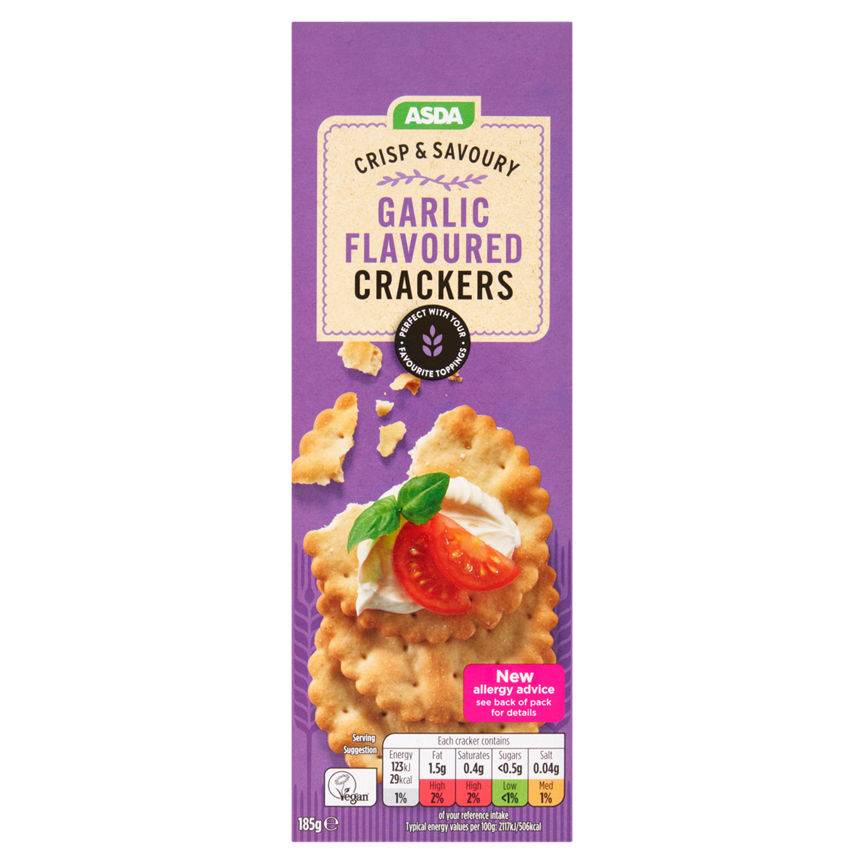 ASDA Garlic, Crackers (185g)