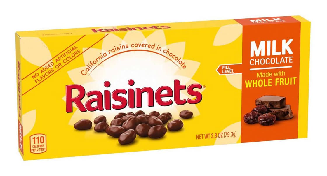 Raisinets Chocolate Covered Raisins Concession Candy Box 2.80 Oz
