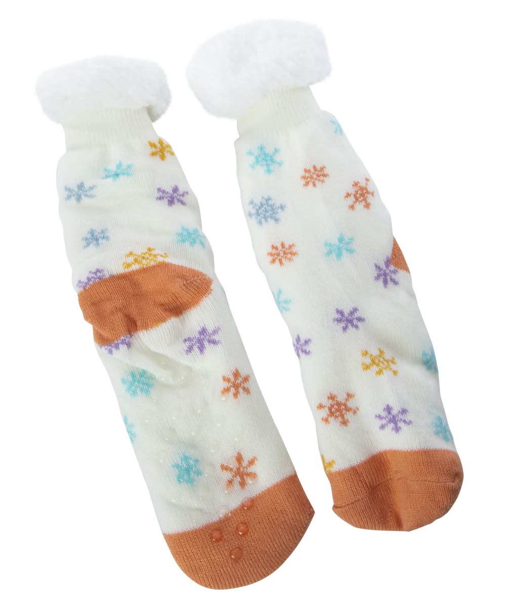Sherpa Lined Slipper Socks Rainbow