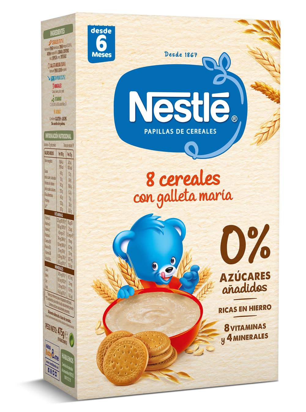 Papilla De Cereales Y Galleta Nestlé Caja 475 G