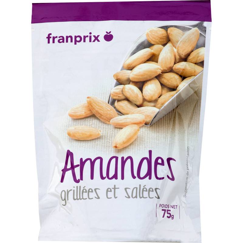 Amandes grillées et salées Franprix 75g