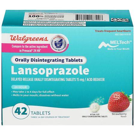 Walgreens Lansoprazole Delayed Release Orally Disintegrating Tablets 15 mg Strawberry
