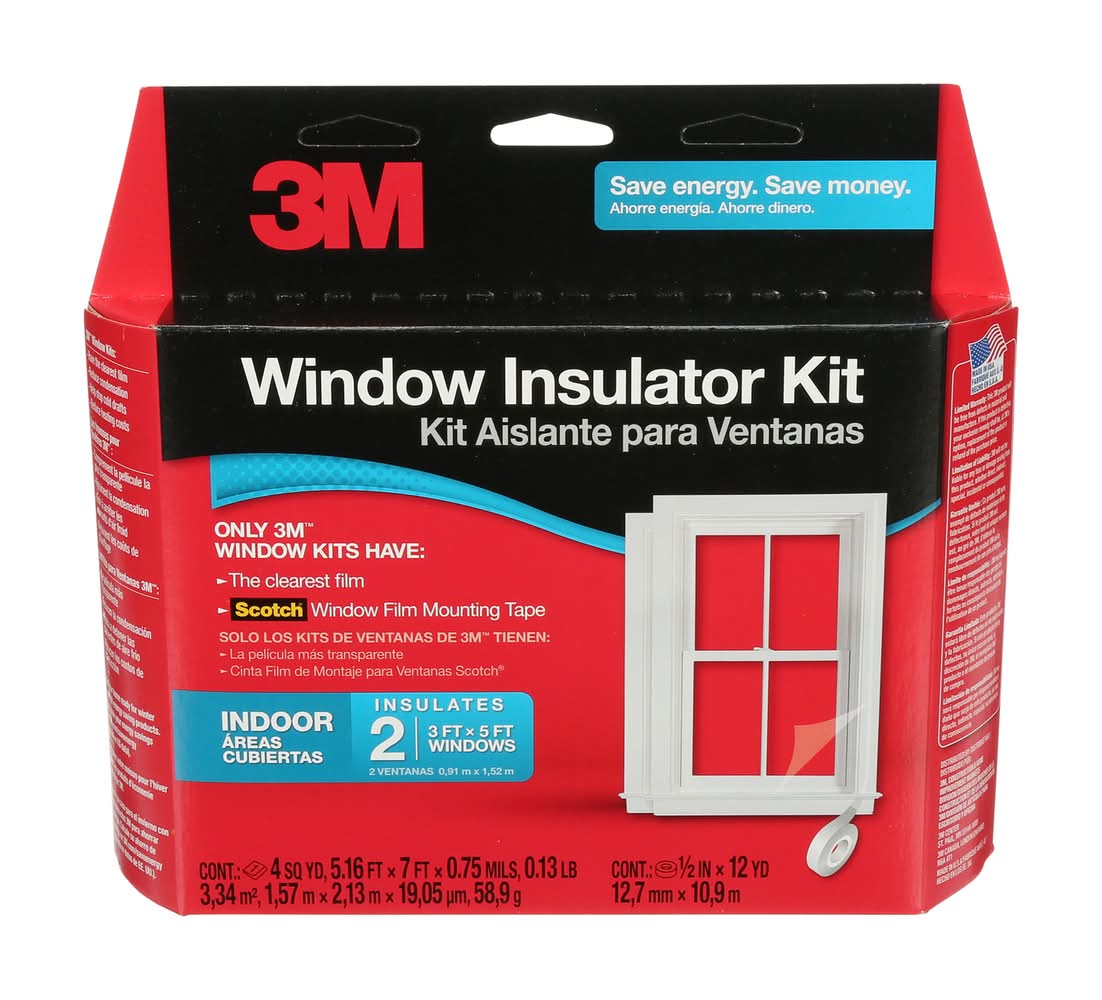 3M Clear Indoor Window Film Insulator Kit 60 In. W X 36 In. L