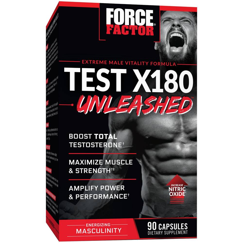 Force Factor Test X180 Unleashed Energizing Masculinity Capsules (90 ct)