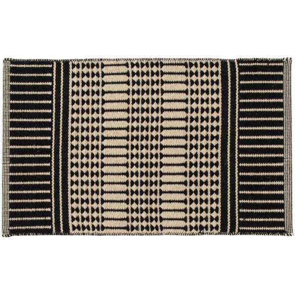 Earth Kind Recycled Cotton Black/Beige 20x34 accent rug