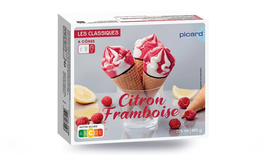 6 cônes citron-framboise