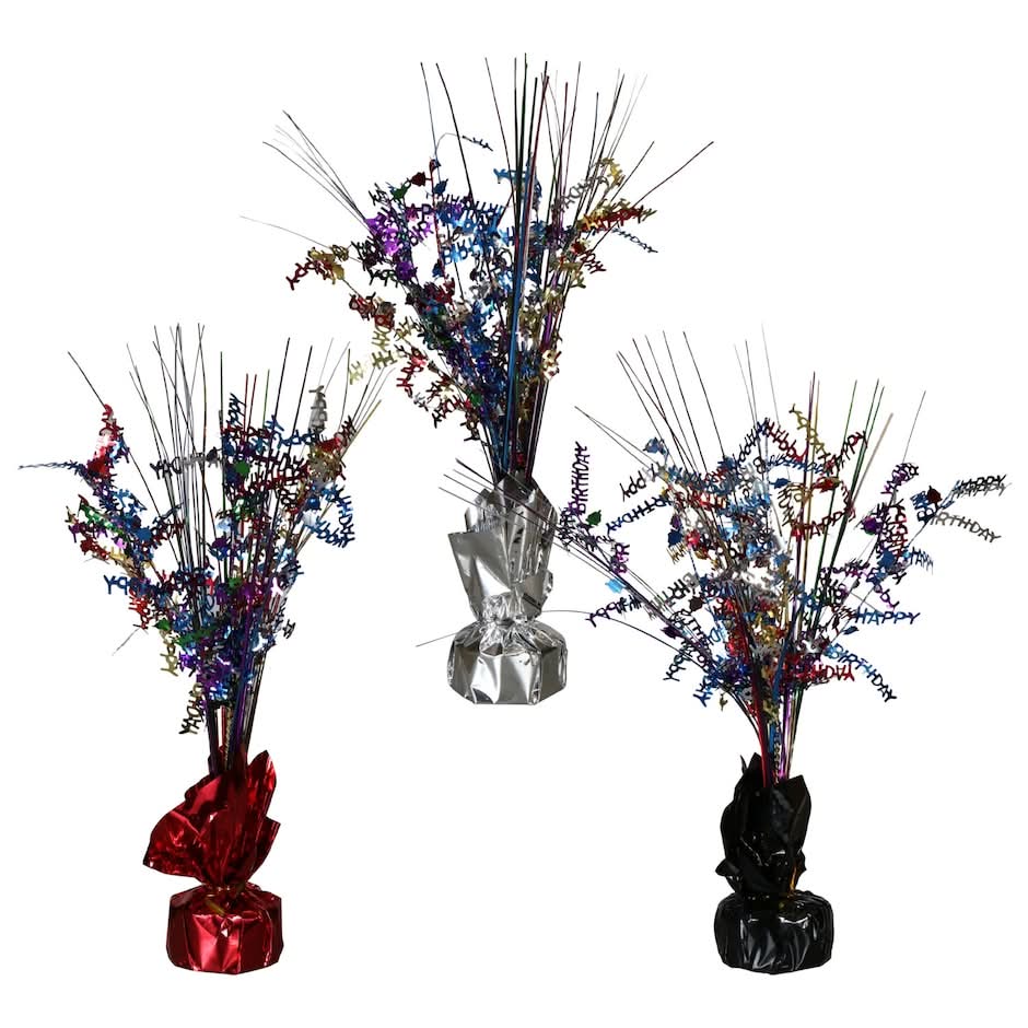 Happy Birthday Balloon Center Weights, 13 in, Assorted (3 ct)