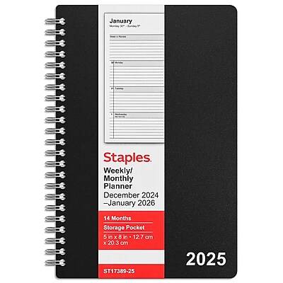 Staples St17389-25 2025 Weekly & Monthly Planner (assorted)