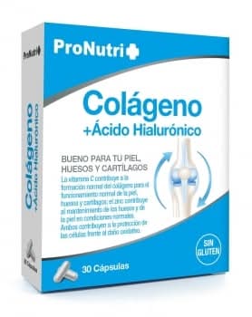 Colágeno con ácido hialurónico Pronutri sin gluten 30 ud.