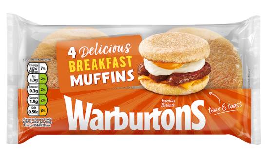 Warburtons Delicious Breakfast Muffins (4 pack)