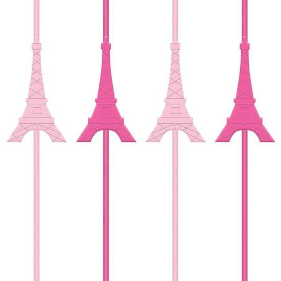 A Day in Paris Eiffel Tower Reusable Straws 10ct