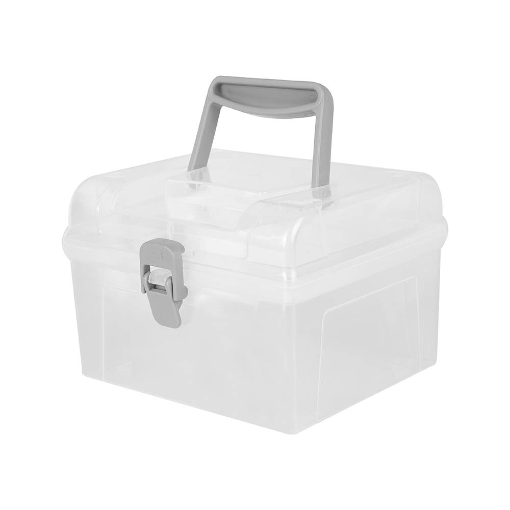 Miniso caja de almacenamiento con tapa y asa transparente (1 pieza)