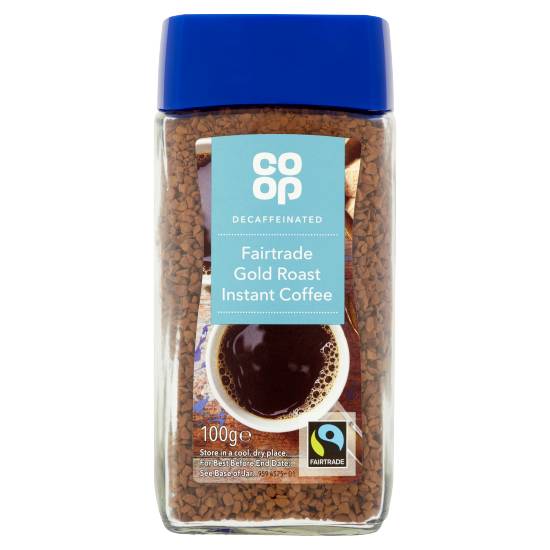 Co-op Fairtrade Decaffeinated Gold Roast Instant Coffee (100g)