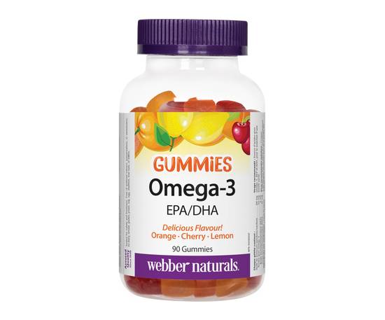 Webber Naturals Omega-3 Epa/Dha Orange Cherry Lemon Gummies 50 mg (90 units)