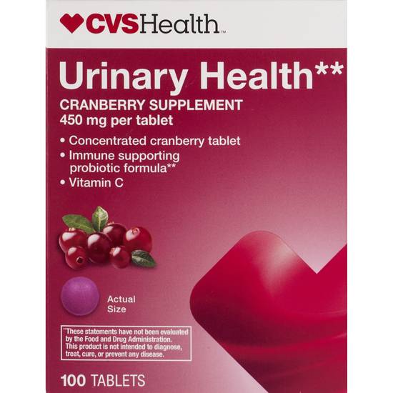 CVS Health Urinary Health Cranberry Supplement 450 Mg Tablet, 100 CT