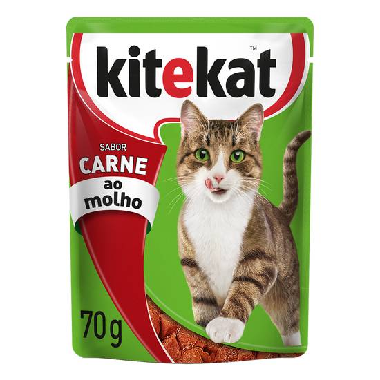 Kitekat ração úmida sabor carne para gatos adultos (70g)