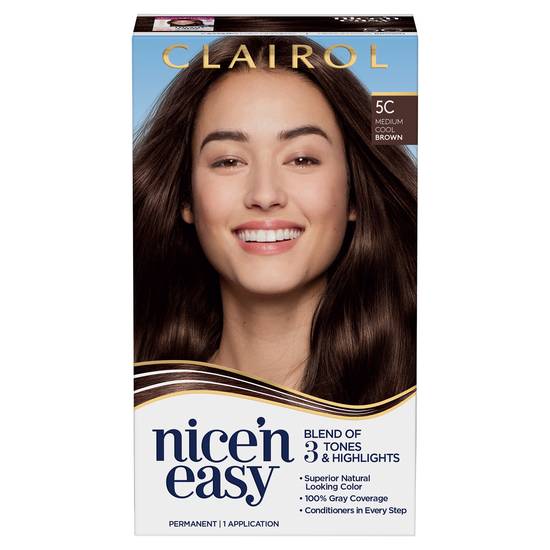Clairol Nice 'N Easy Base Kit Hair Color Medium Cool Brown