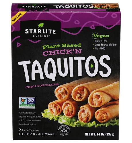 Starlite Plant Based Chick'n Style Taquitos