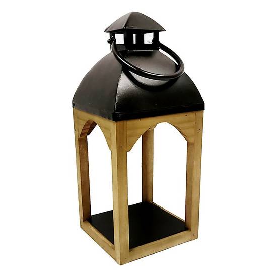 Bee & Willow™ Small Wooden Outdoor Porch Lantern in Natural