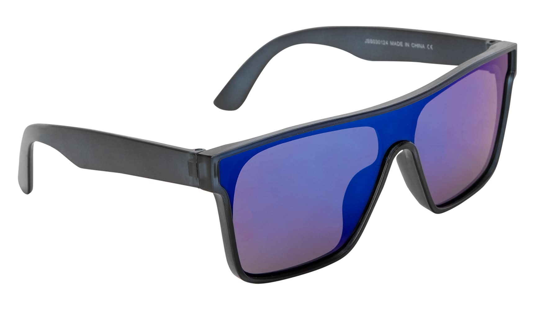 Mens Plastic Square Shield Sunglasses Blue