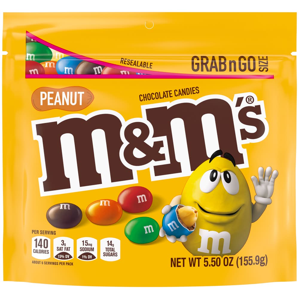M&M's Grab N Go Size Chocolate Candies, Peanut (5.5 oz)