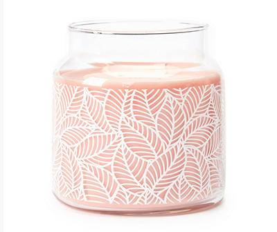 Grapefruit Mimosa Silkscreen Leaf Pattern Jar Candle, 14.5 oz.