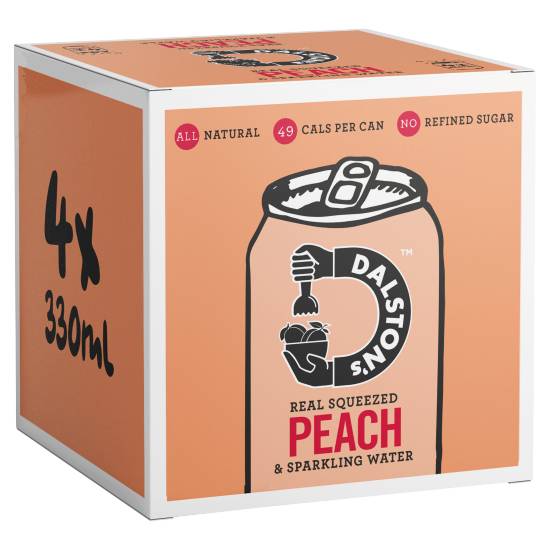 Dalston's Real Squeezed Peach & Sparkling Water (4 pack, 330 ml)