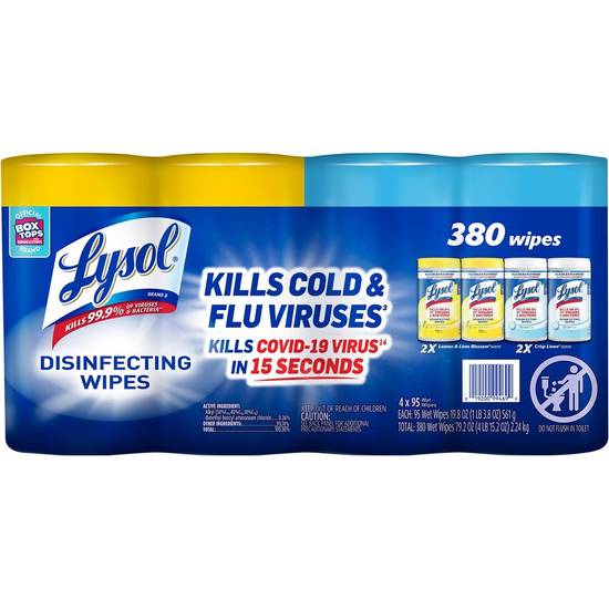 Lysol Disinfecting Wipes (4 pack)