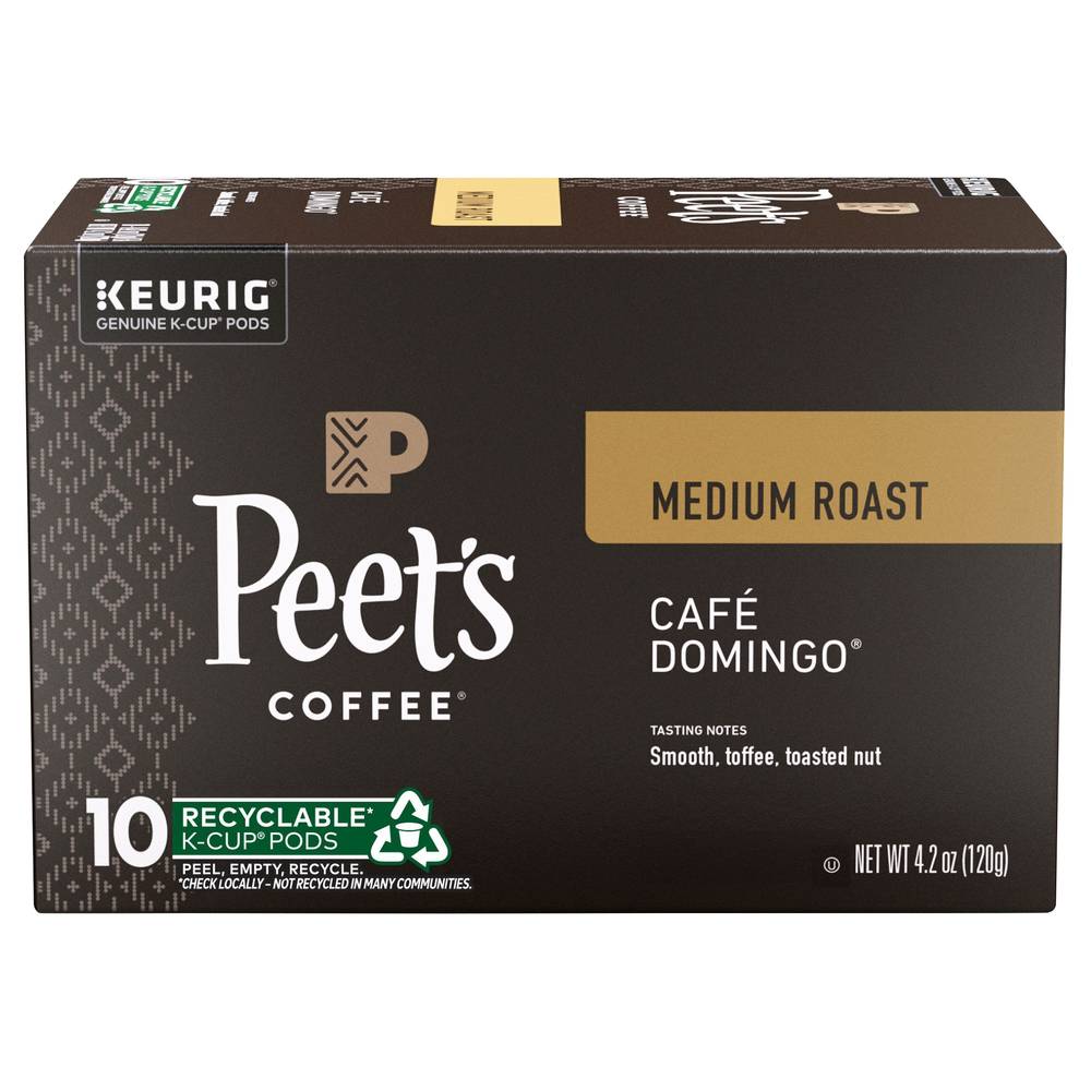 Peet's Coffee Cafe Domingo Medium Roast Coffee K-Cup Pods (4.2 oz)