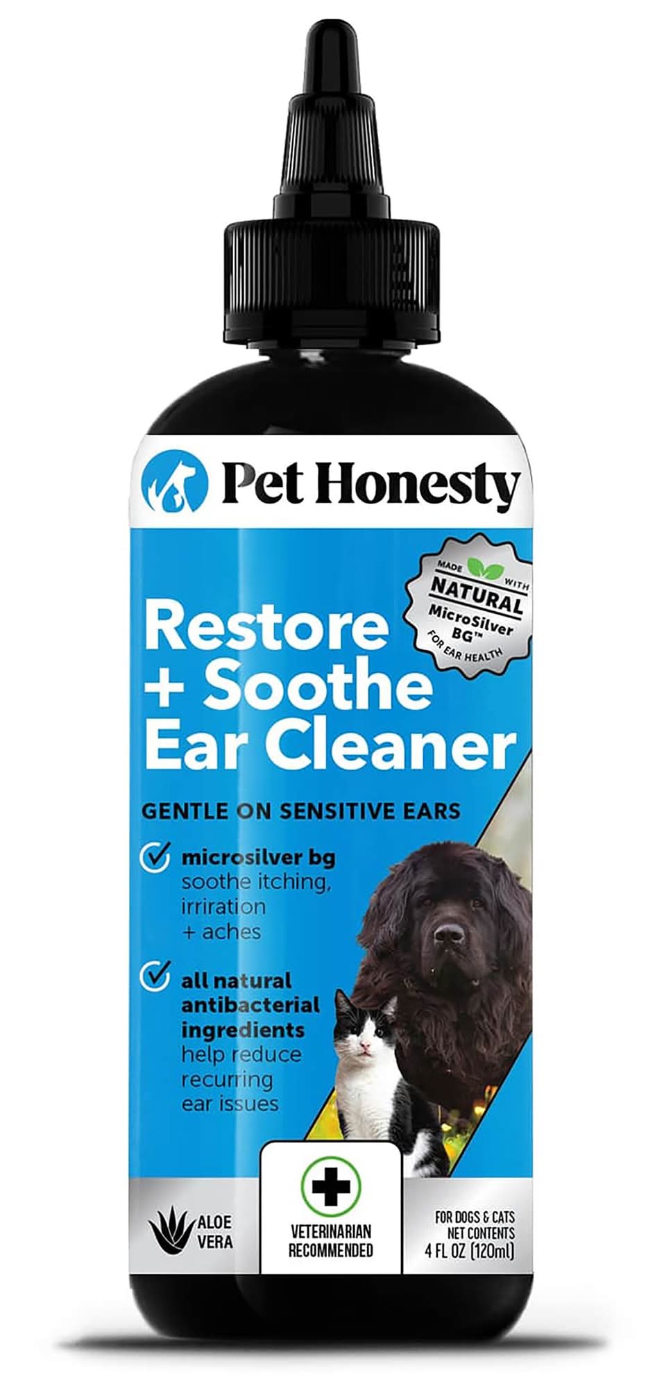 Pet Honesty® Restoring & Soothing Pet Ear Cleaner, Vet Recommended - Aloe Vera 4 oz (Size: 4 Fl Oz)