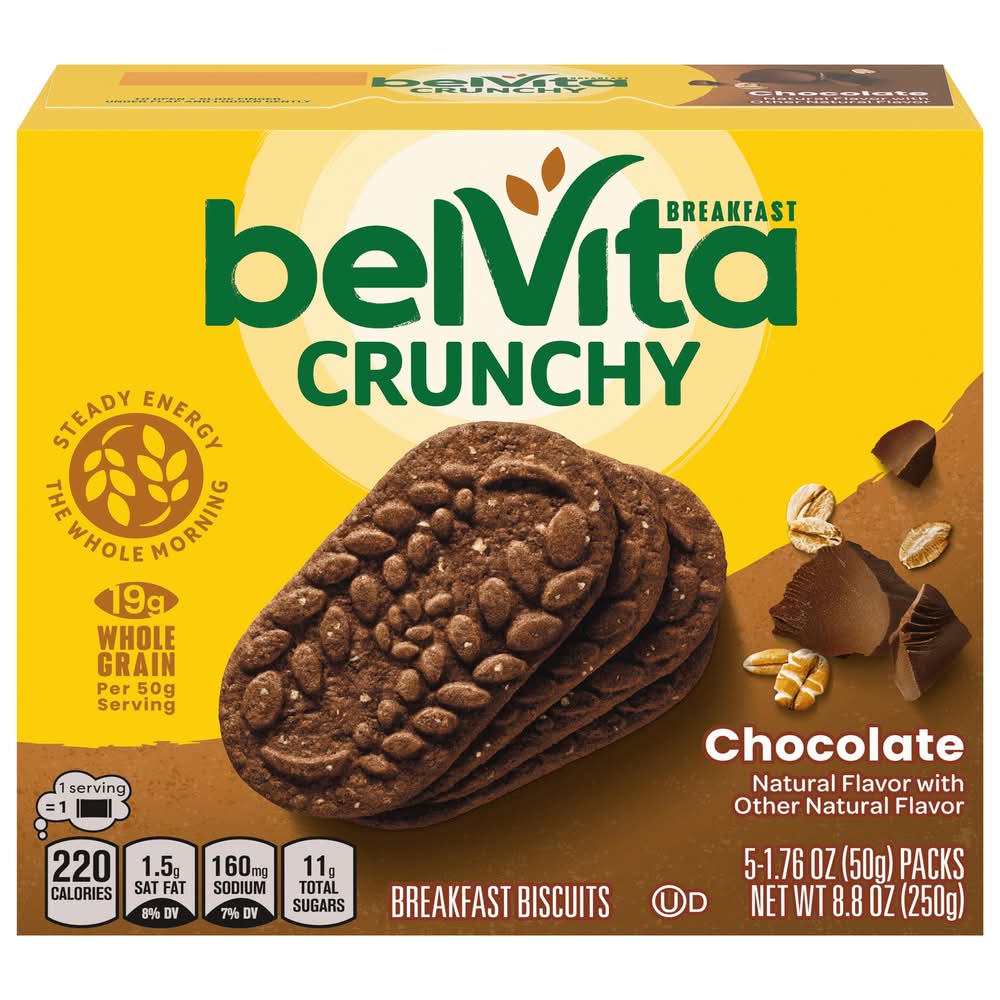 BelVita Crunchy Breakfast Biscuits, Chocolate (5 x 1.76 oz)