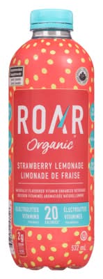 Roar Organic Electrolyte Beverage, Strawberry & Lemonade (532 ml)
